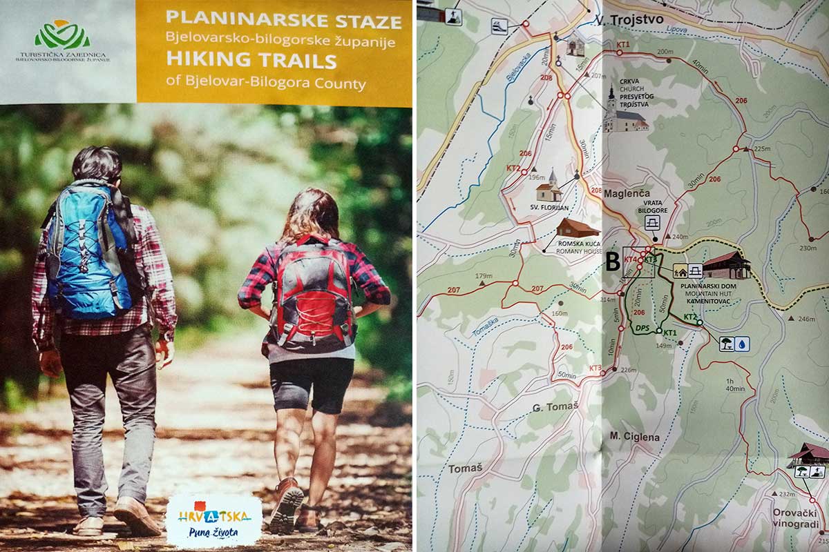 planinarske karte bilogore